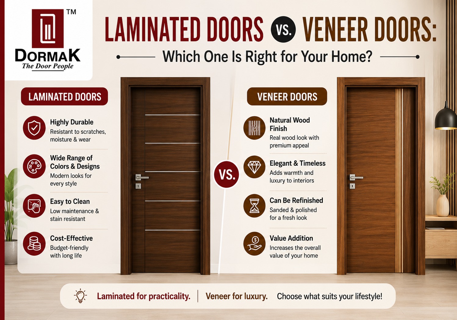 Laminated Doors vs Veneer Doors