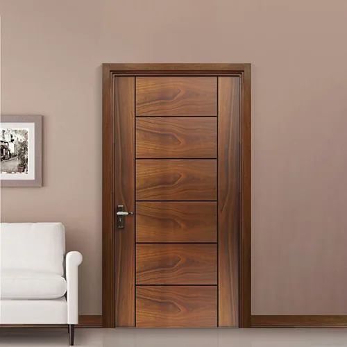 Walnut-finish Dormak door in a residential room